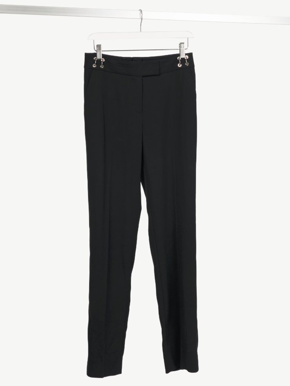 Escada Tammanu Black Wool-Crepe Pierced Trousers